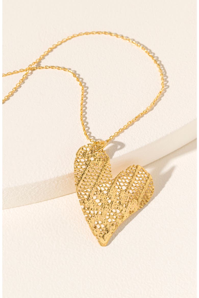 Precious Dipped-Lace Heart Necklace, Alternate, color, multi