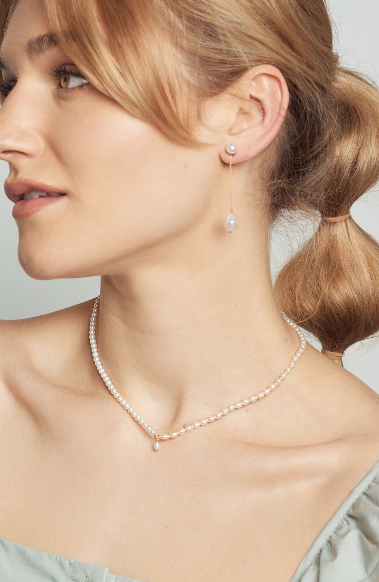 Poppy Finch Contrast Cultured Pearl & Keshi Pearl Necklace, Alternate, color, 