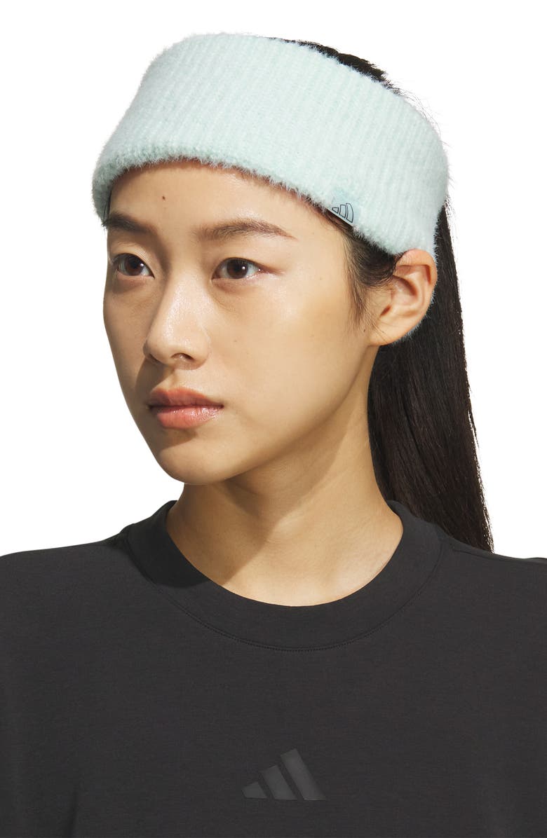 adidas Lifestyle Fuzzy Headband, Alternate, color, Halo Mint Green/ Grey Six