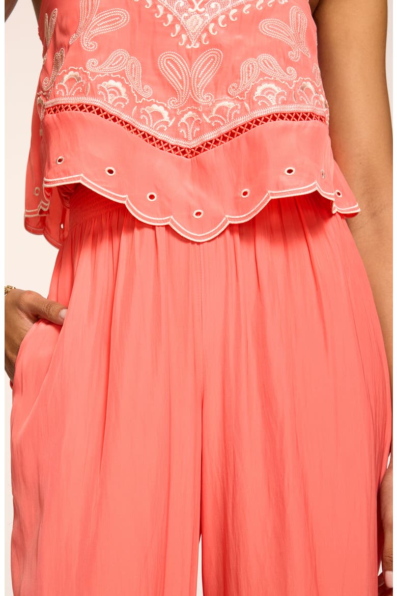 Aspen Embroidered Bodice Jumpsuit, Alternate, color, CORAL