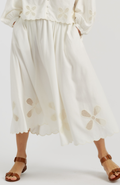 Chinti & Parker Linen-Blend Broderie Skirt