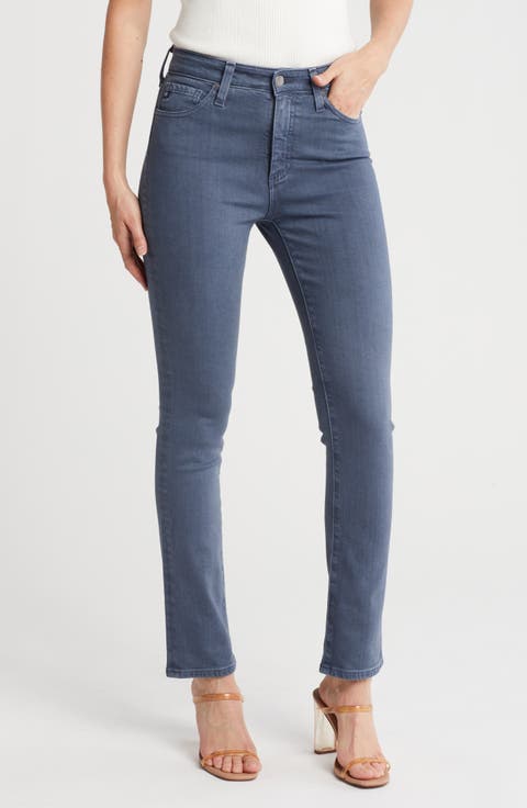 Mari High Waist Slim Straight Leg Jeans