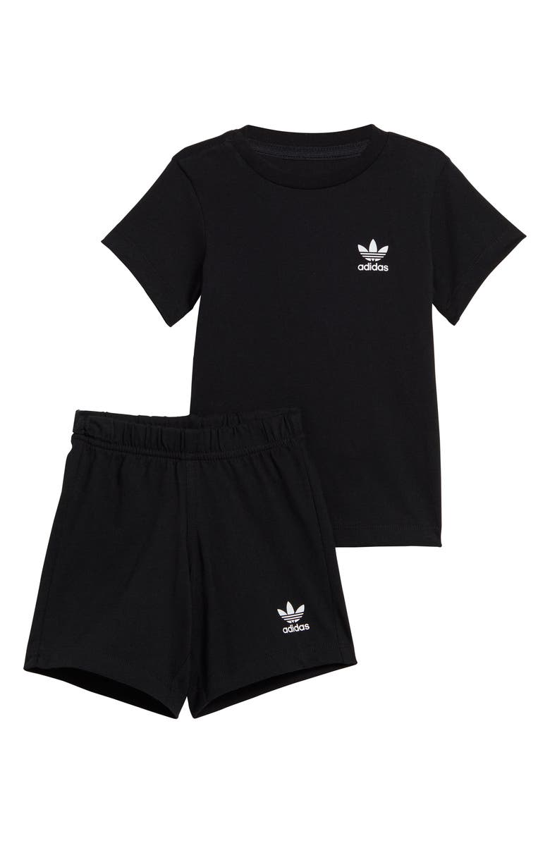 adidas Trefoil Cotton Graphic T-Shirt & Shorts Set, Main, color, 