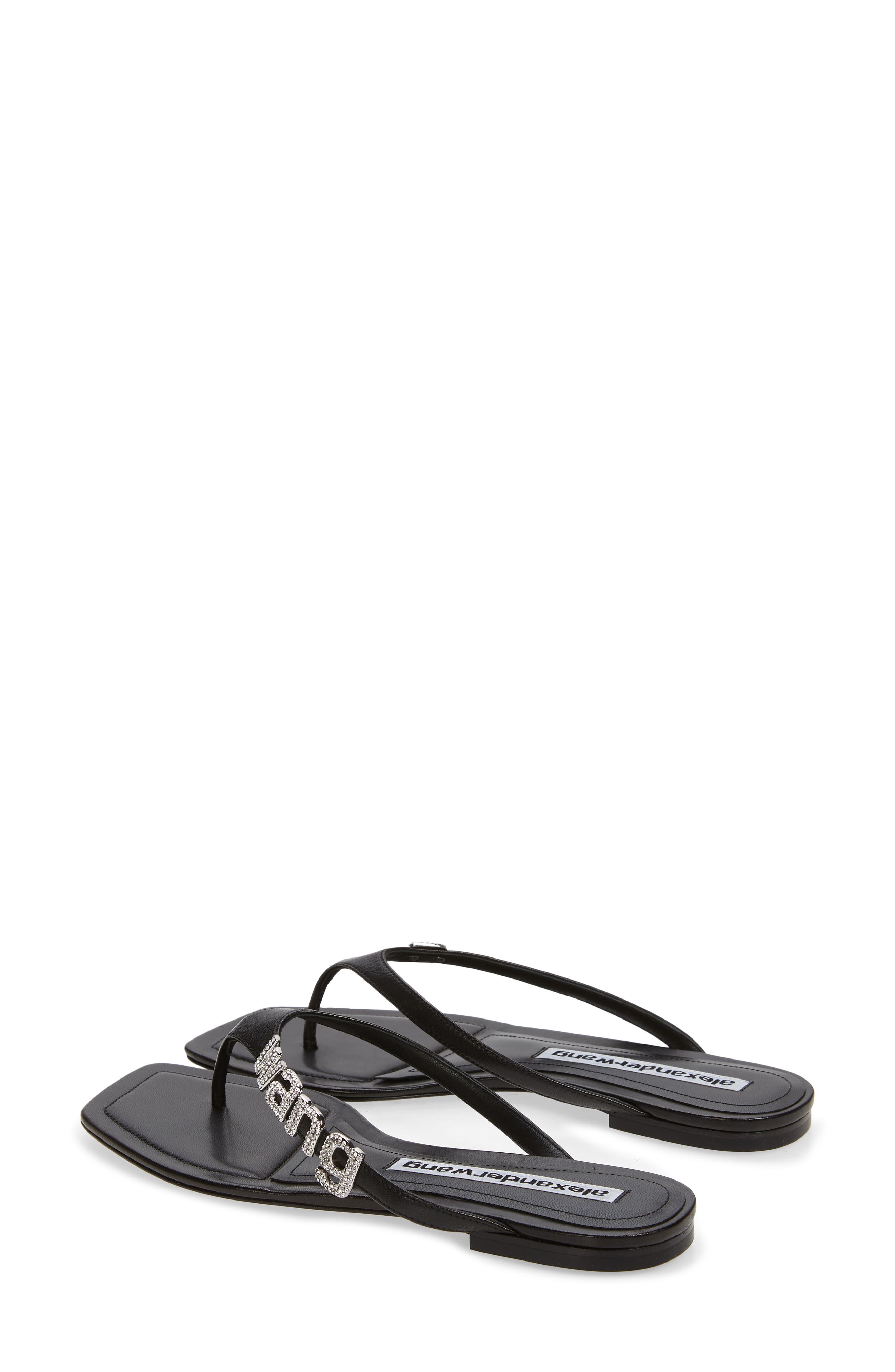 Alexander Wang Ivy Rhinestone Logo Sandal, Alternate, color, 