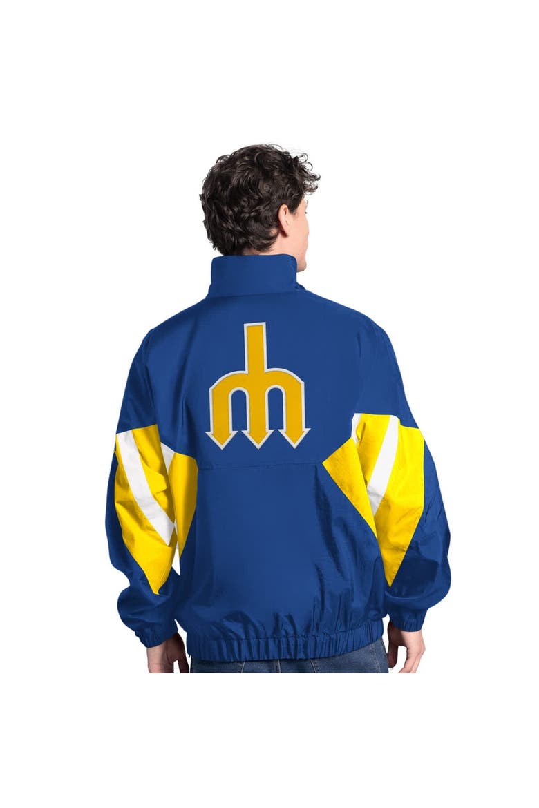 Men's Starter  Royal Seattle Mariners Cooperstown Chief Half-Zip Pullover, Alternate, color, Royal