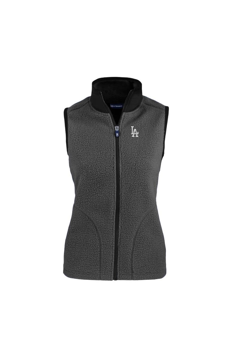 Cutter & Buck Women's Cutter & Buck  Steel Los Angeles Dodgers Cascade Eco Sherpa Fleece Full-Zip Vest, Alternate, color, 