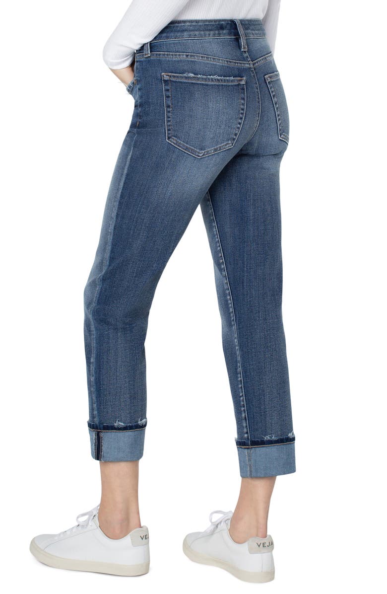 Liverpool Los Angeles Marley Cuffed Girlfriend Jeans, Alternate, color,