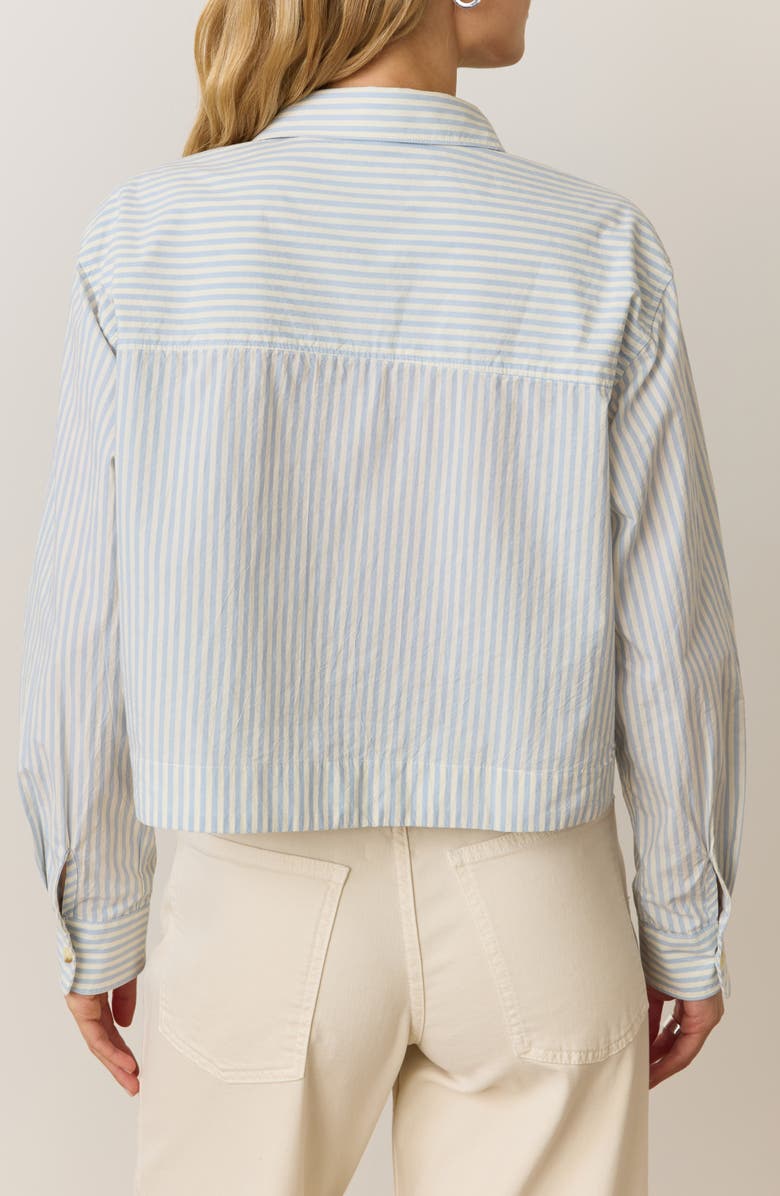 Marine Layer Stripe Boxy Crop Shirt, Alternate, color, 