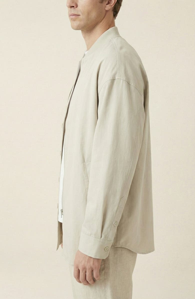 Modenaire Stand Collar Long Sleeve Jacket, Alternate, color, Light Beige