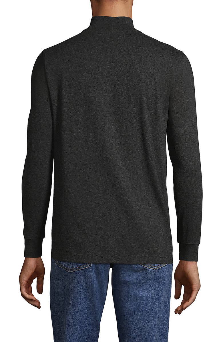 Lands' End Super-T Mock Turtleneck, Alternate, color, Dark Charcoal Heather