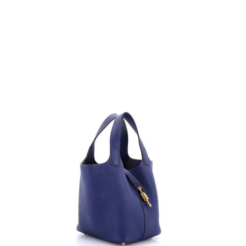 Pre-owned Hermes  Hermes Picotin Lock Bag Maurice Pm In Blue