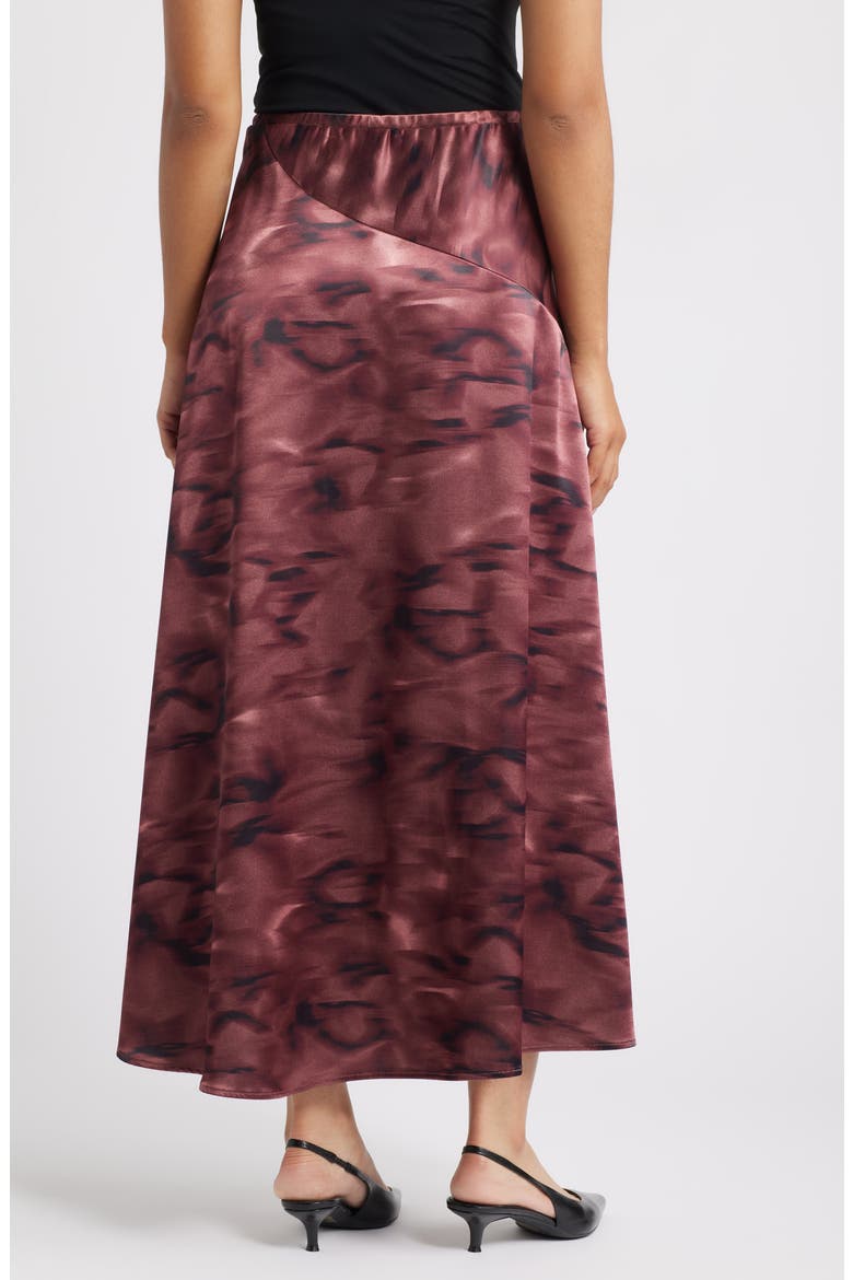 Savoy Print Bias Cut Maxi Skirt, Alternate, color, MERLOT MULTI