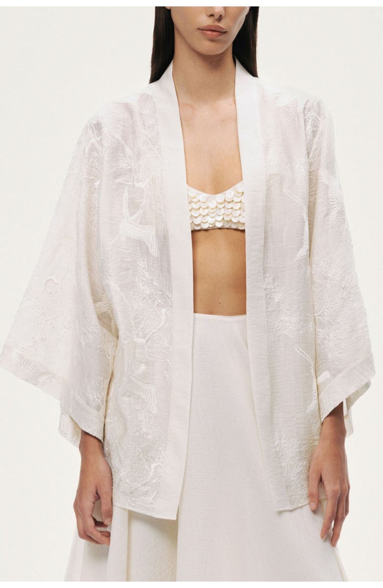 Nocturne Textured Jacquard Robe, Main, color, Ivory