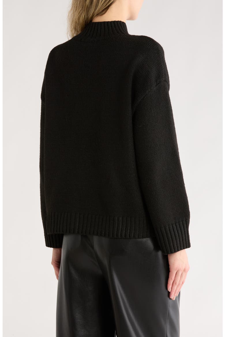 Alpine Mock Neck Sweater, Alternate, color, BLACK/ RED