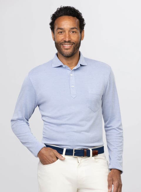 Lester Oxford Performance Polo Long Sleeve