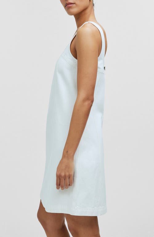 Madewell Denim A-line Sleeveless Minidress In Tile White