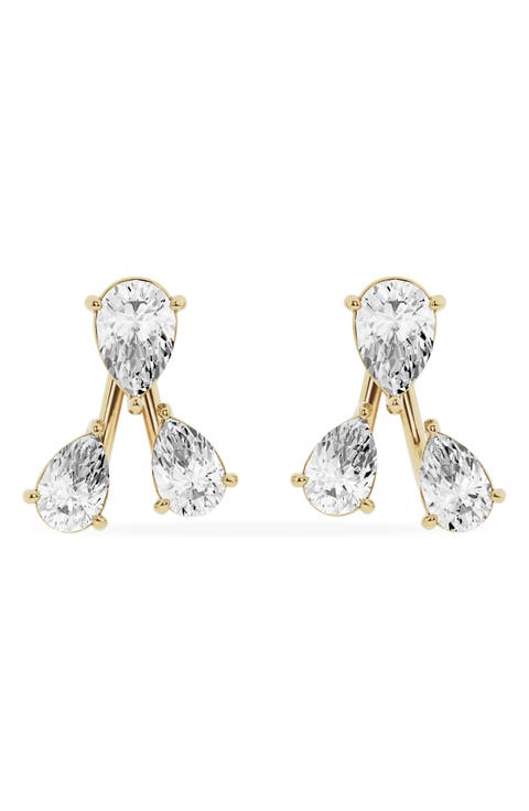 18K Gold Trio Lab Created Diamond Fashion Stud Earrings - 3.5 ctw (Nordstrom Exclusive)
