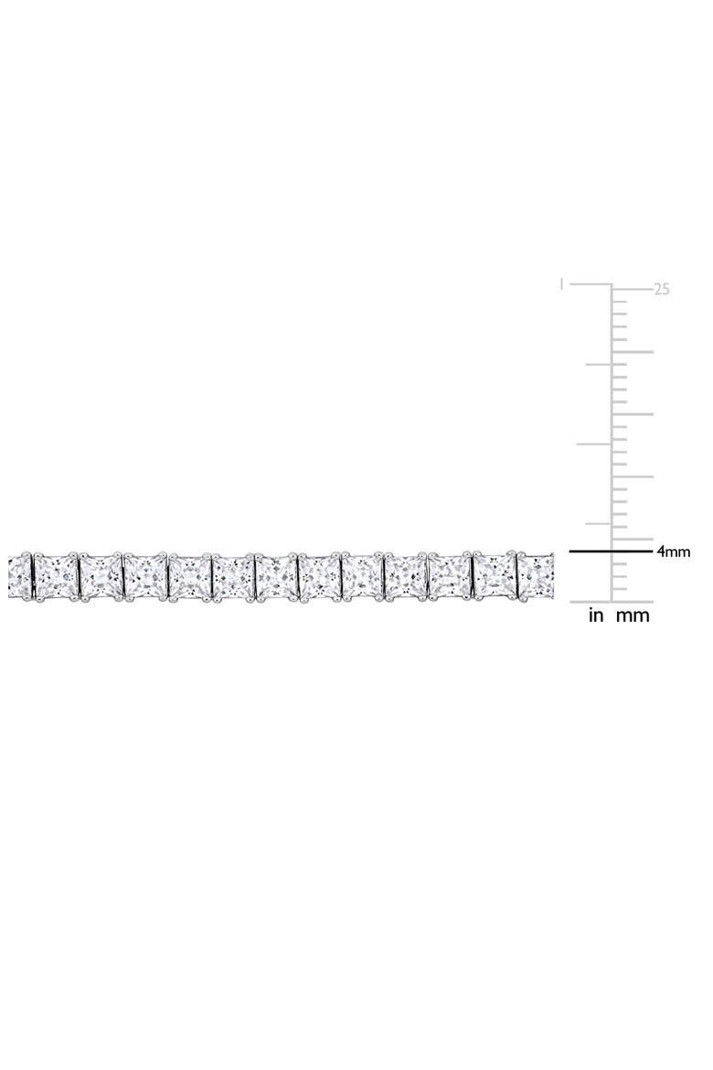 Men's Sterling Silver Lab Created Sapphire Bracelet, Alternate, color, WHITE