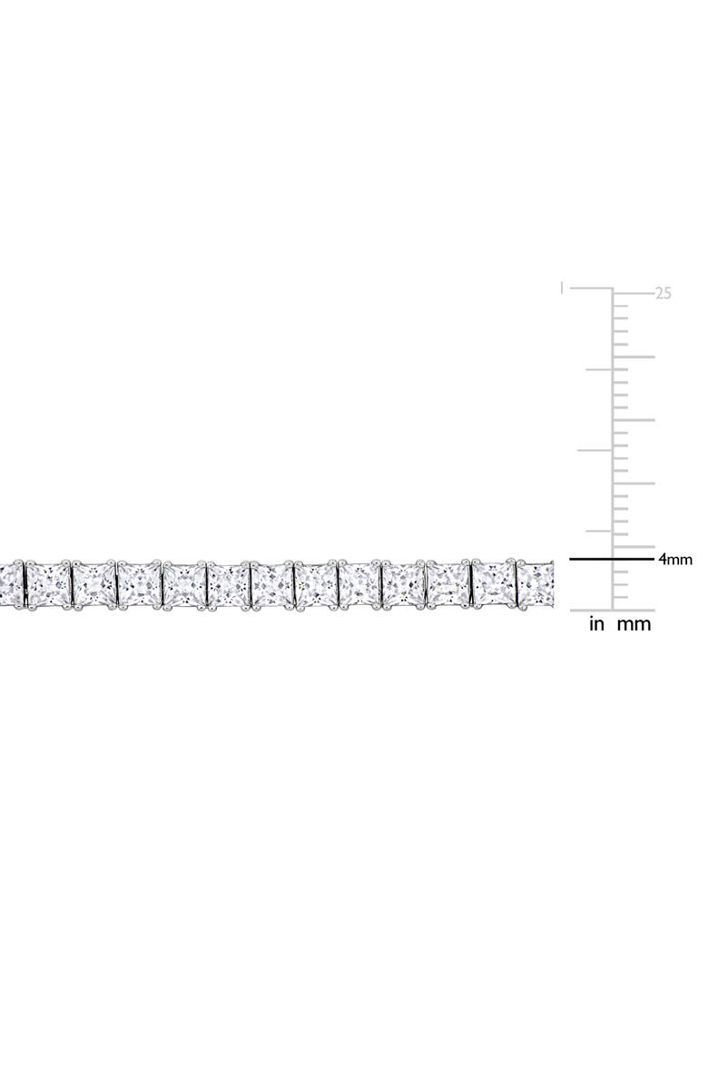 DELMAR Men's Sterling Silver Lab Created Sapphire Bracelet, Alternate, color, White