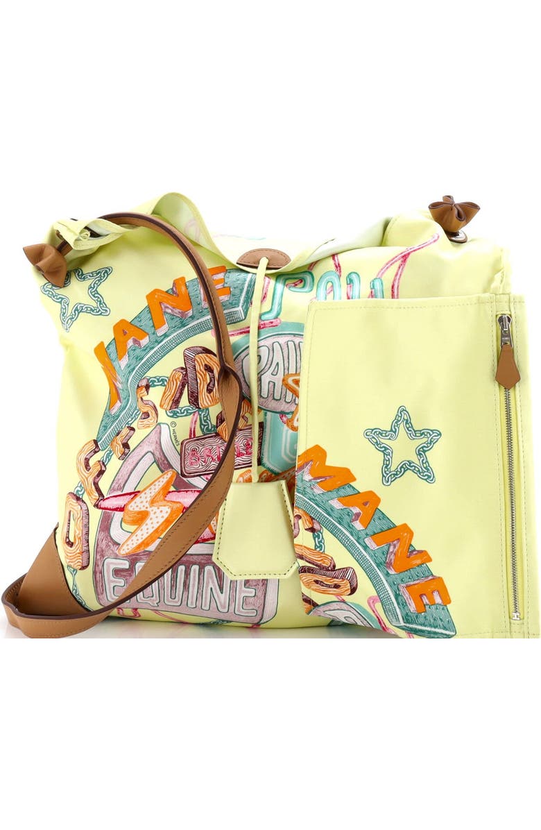 Pre-Owned Hermes Silky City Bag Printed Silk and Leather PM, Alternate, color, Yellow