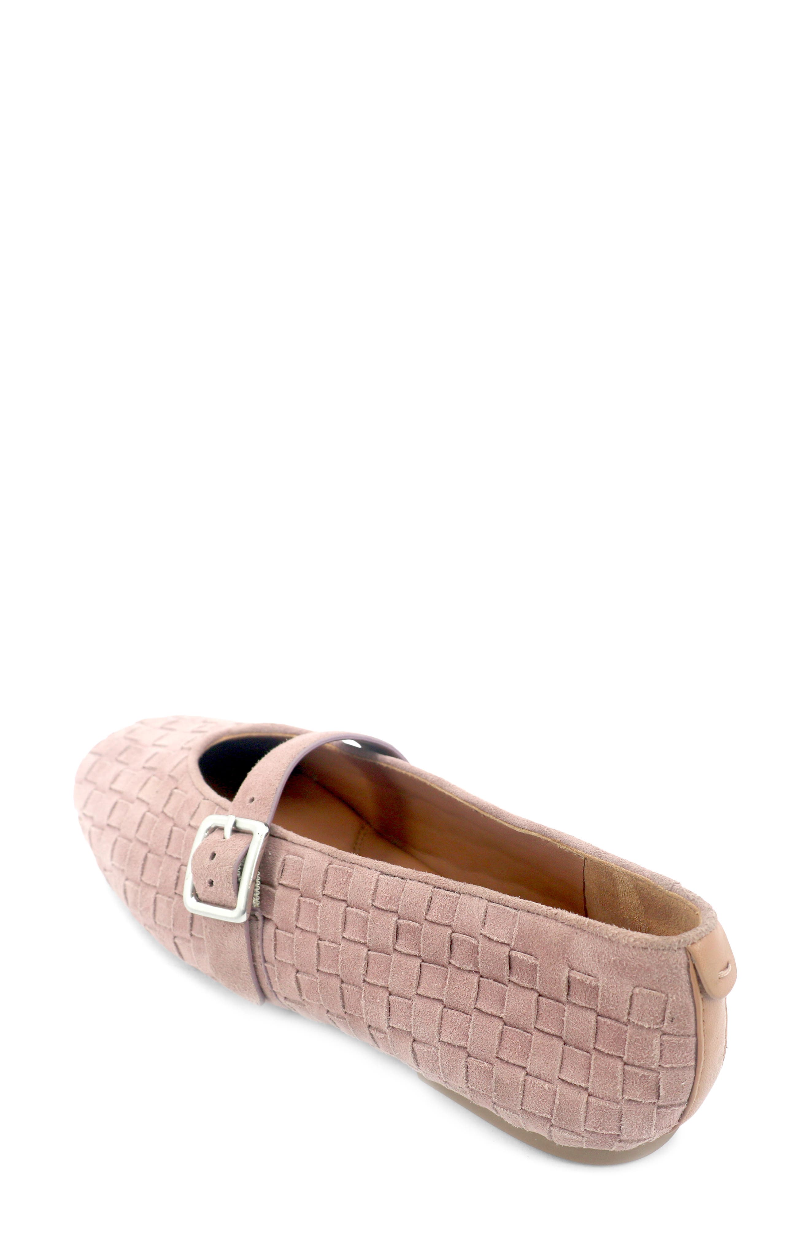 Winifred Woven Mary Jane Flat, Alternate, color, ROSE SUEDE
