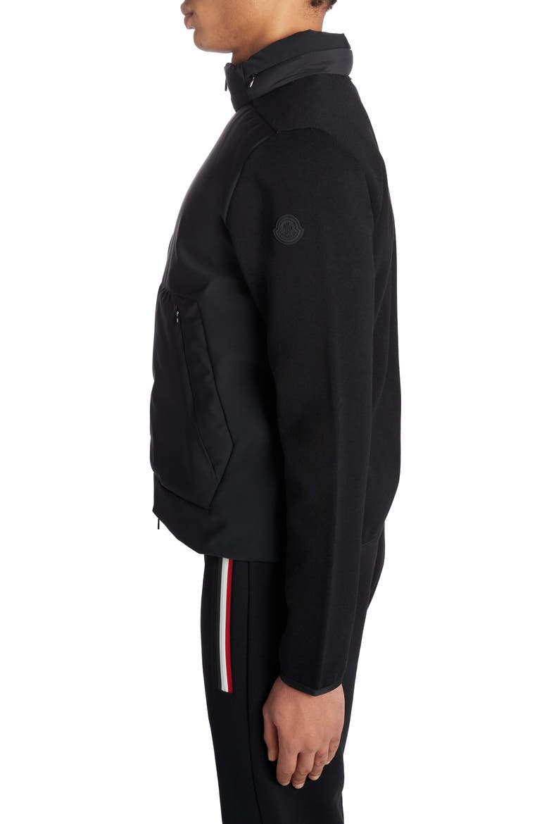 Nylon Front Tricot Jacket, Alternate, color, BLACK