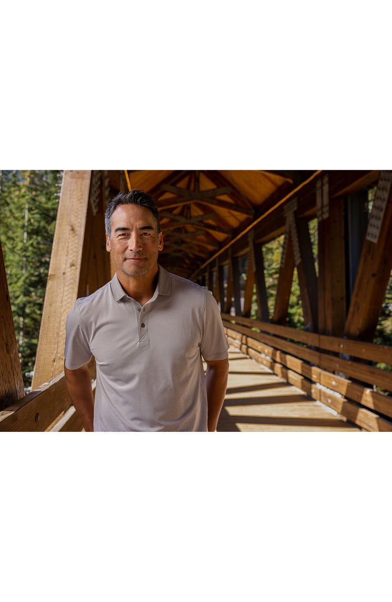 Cutter & Buck Virtue Micro Stripe Polo, Alternate, color, Polished/ White