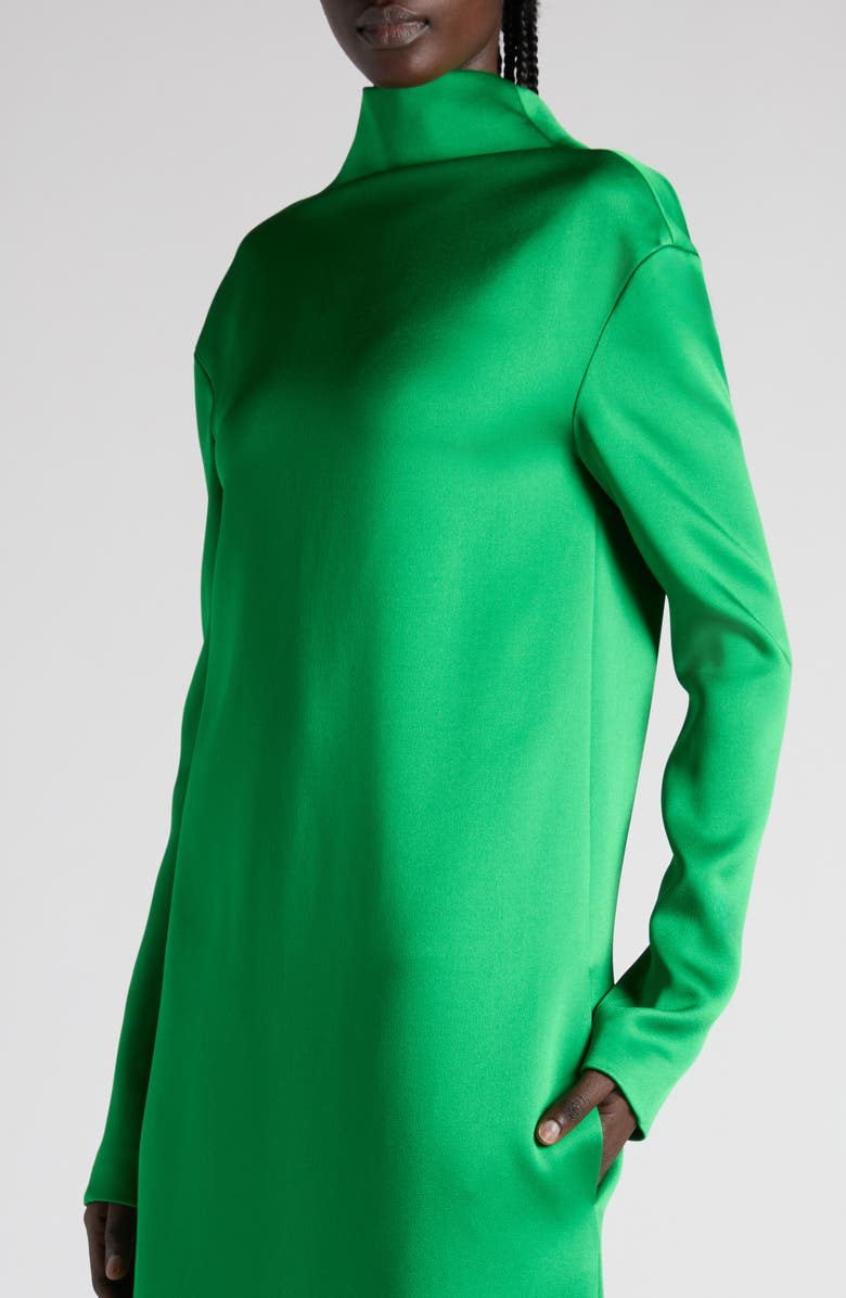 TOM FORD Long Sleeve Shiny Crepe Column Gown, Alternate, color, Bright Green