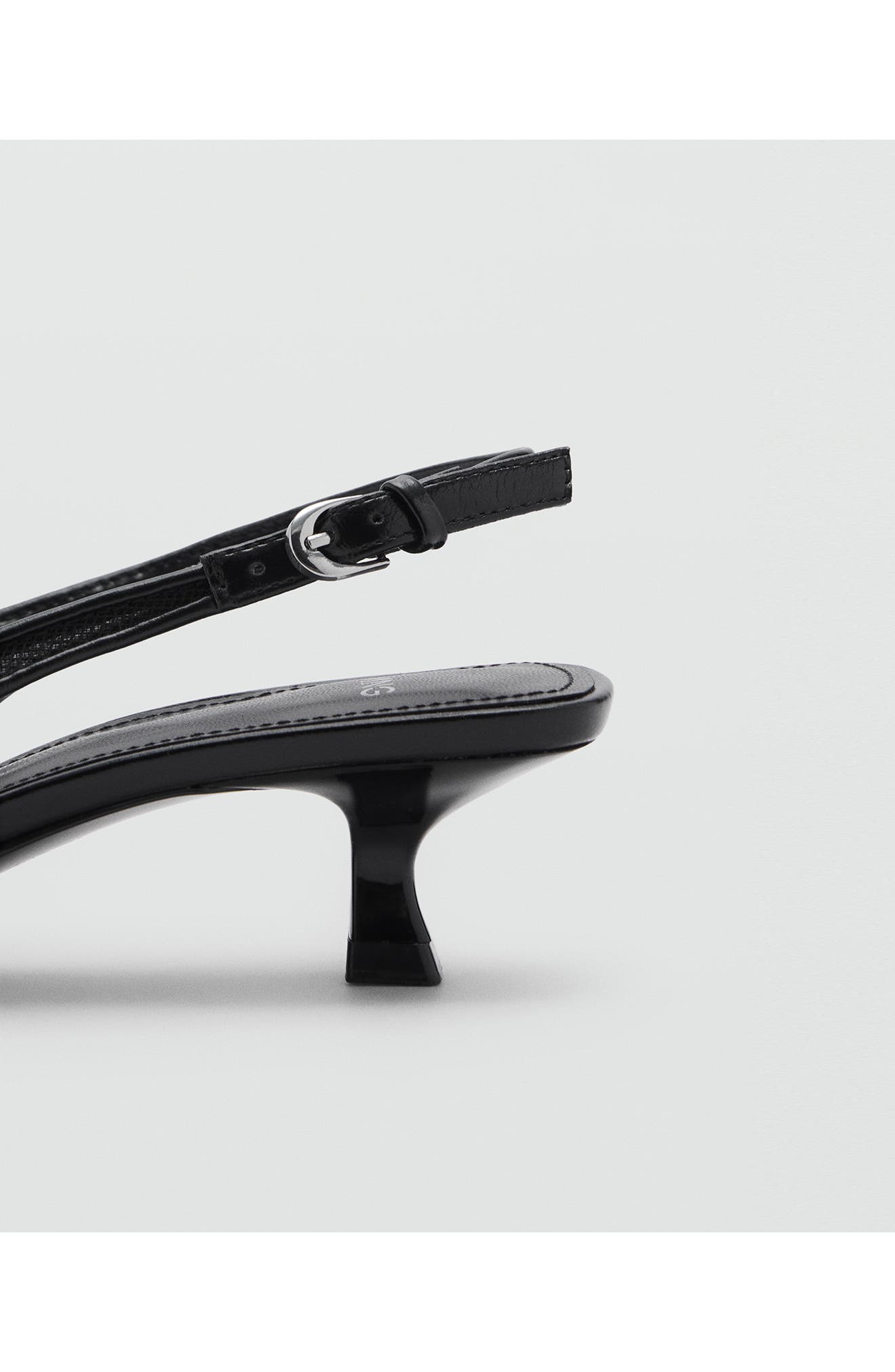 MANGO Kitten Heel Floral Embellished Mesh Slingback Pump, Alternate, color, 