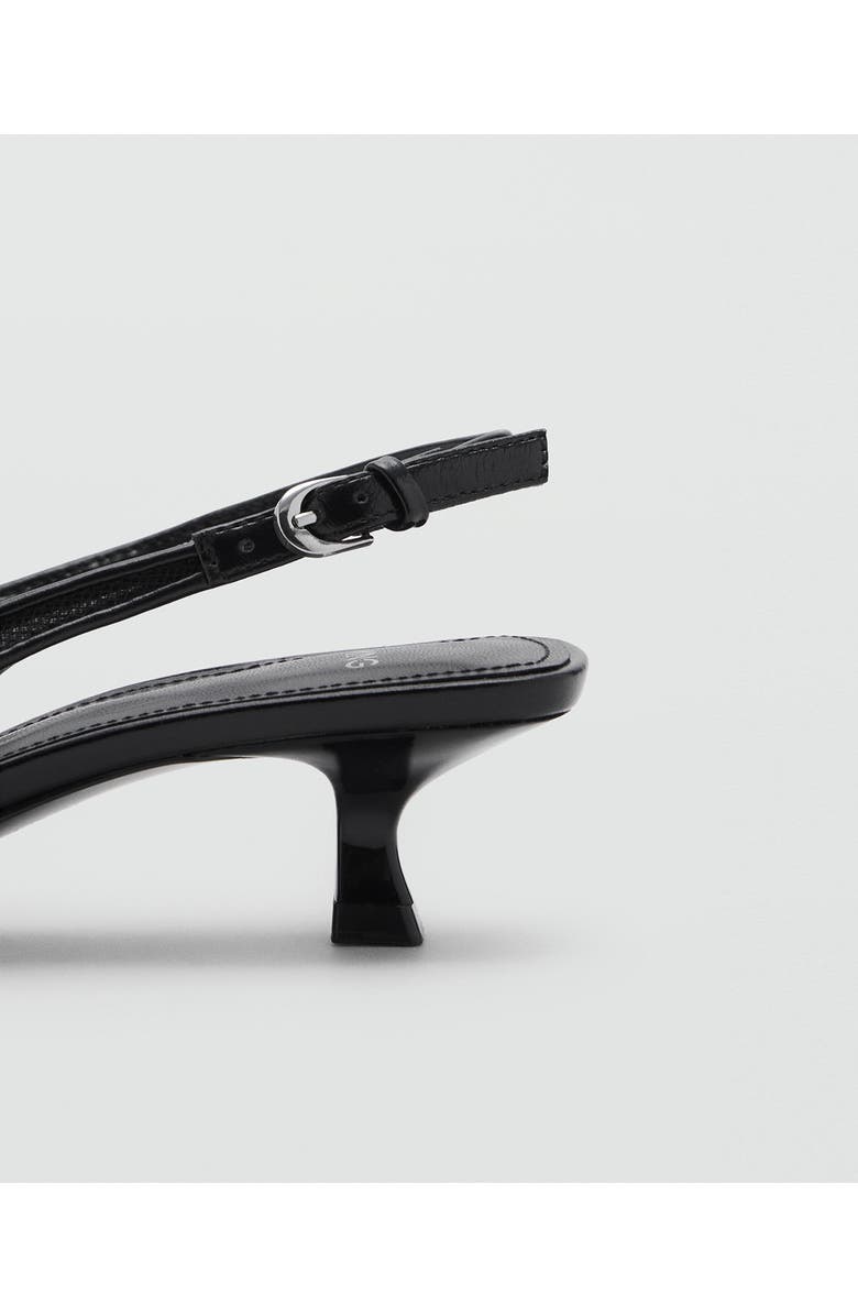 MANGO Kitten Heel Floral Embellished Mesh Slingback Pump, Alternate, color,