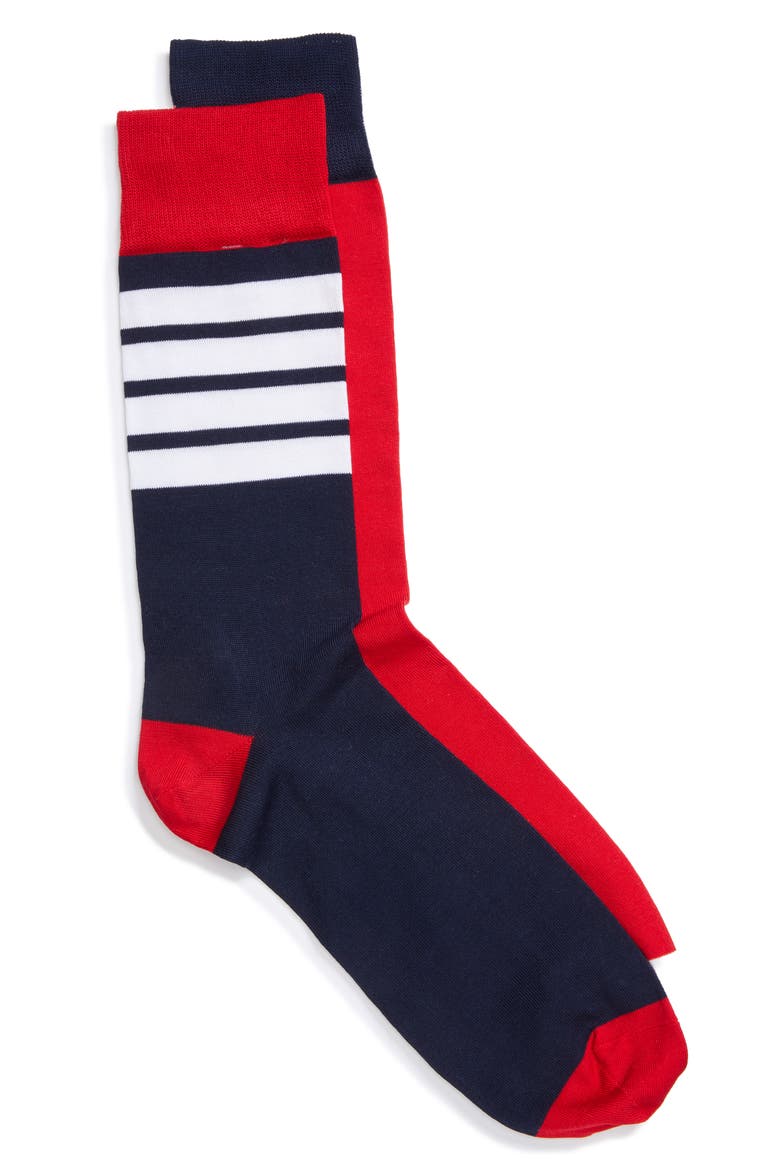 4-Bar Cotton Crew Socks (Nordstrom Exclusive), Main, color, Red/White/Blue