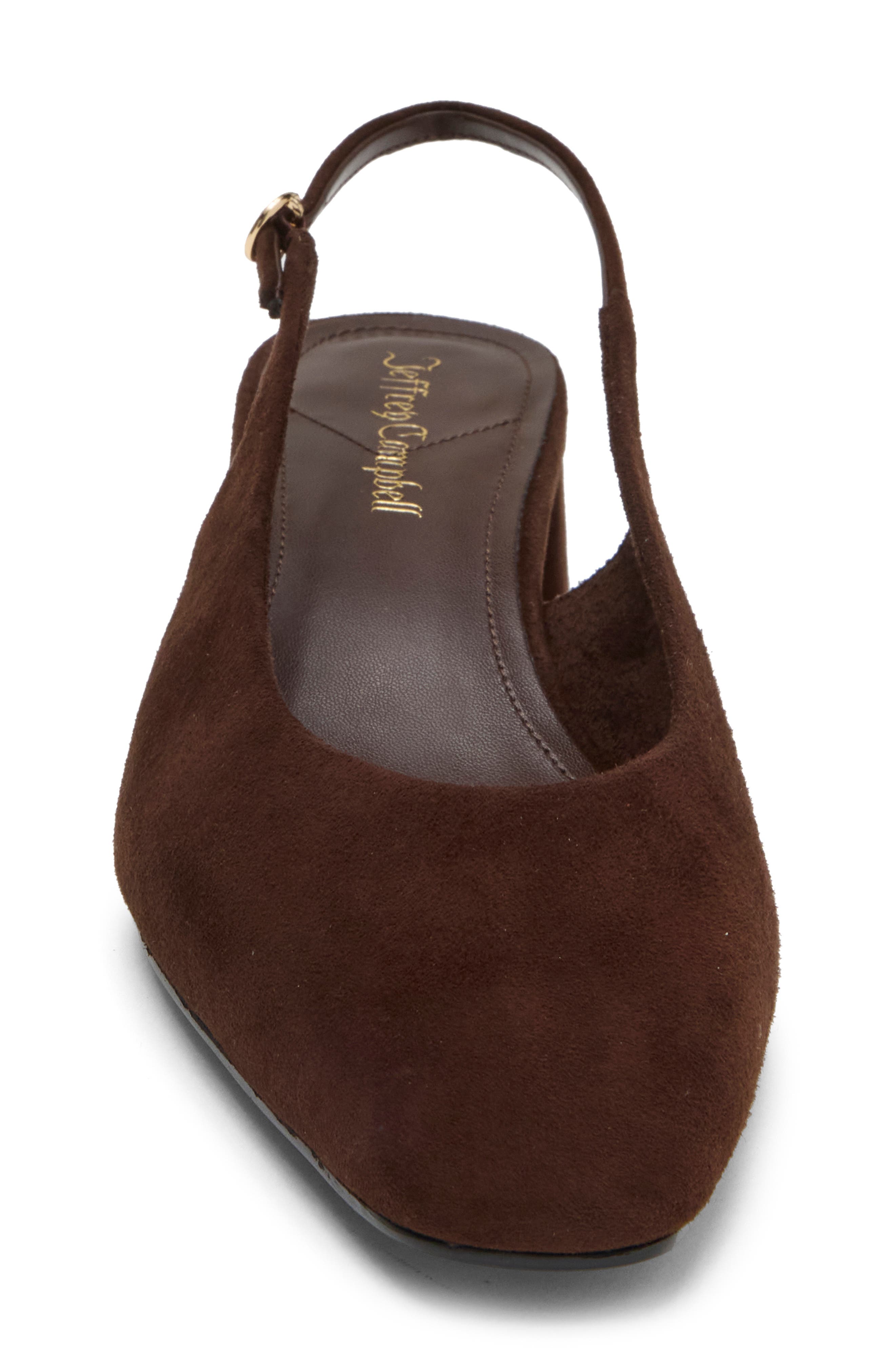 Laurie Leather Slingback Pump, Alternate, color, BROWN SUEDE