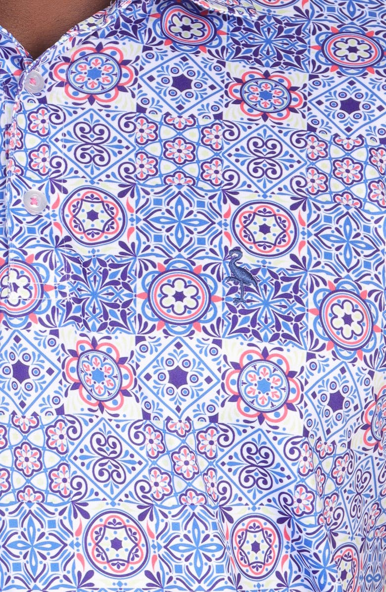 TailorByrd Medallion Performance Polo, Alternate, color, Blue/ White Dove