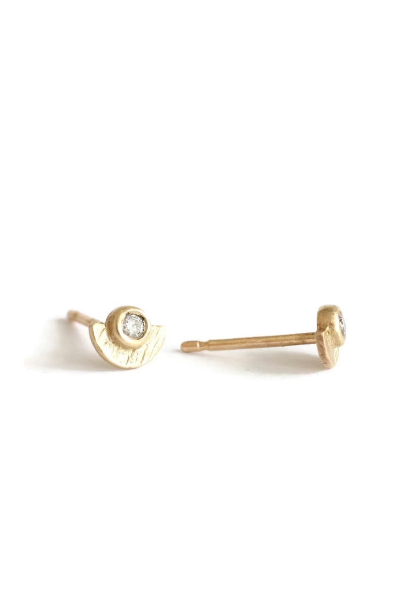 Linn Designs 14K Sunshine Diamond Studs, Alternate, color, Gold