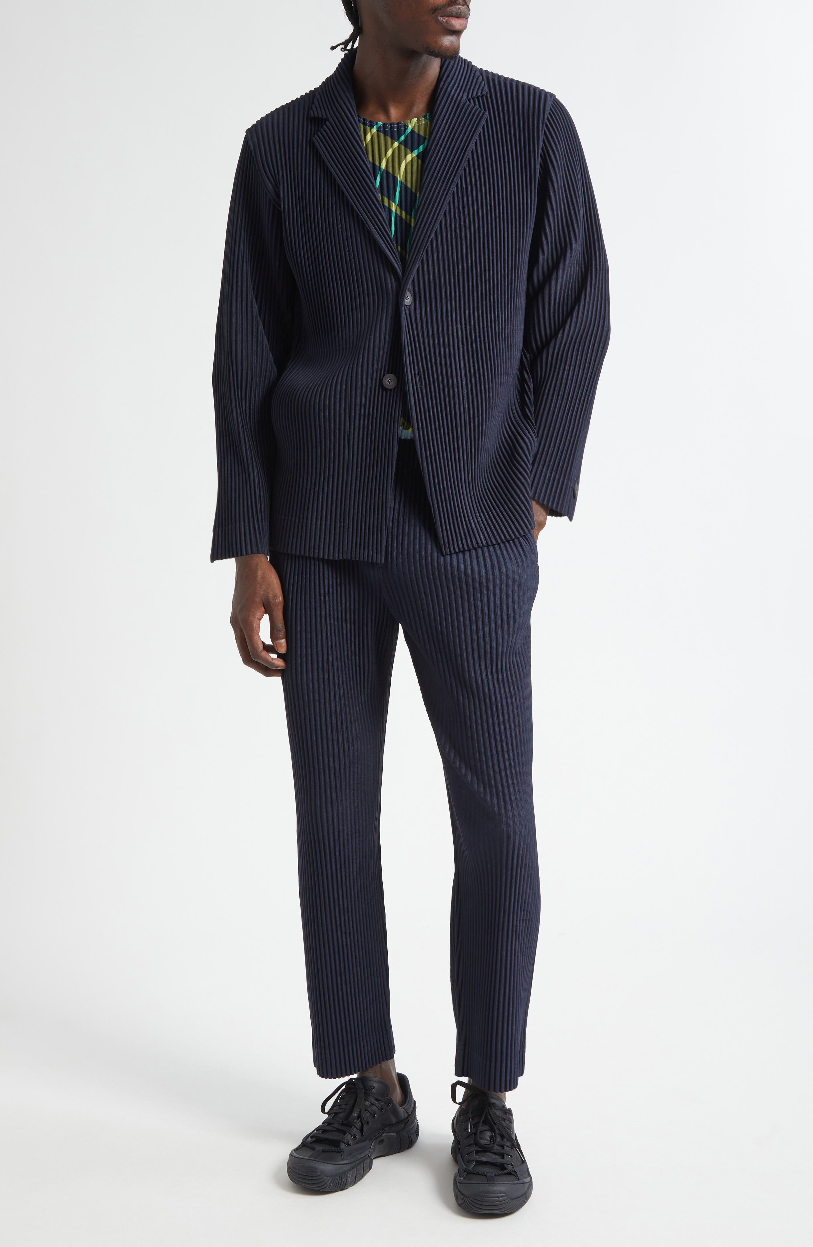 Basics Pleated Straight Leg Pants (Men) | Nordstrom
