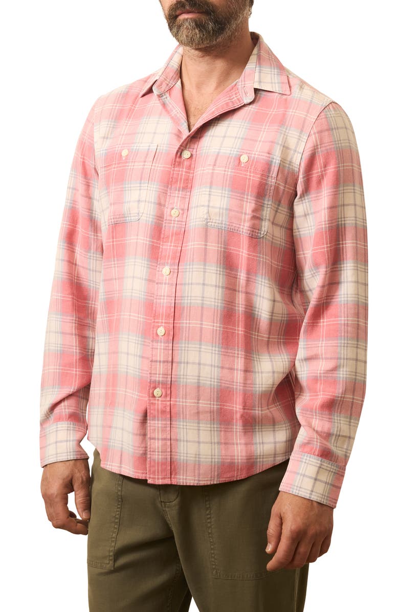Faherty The Tried & True Plaid Chambray Button-Up Shirt, Main, color, Carnation Field Plaid
