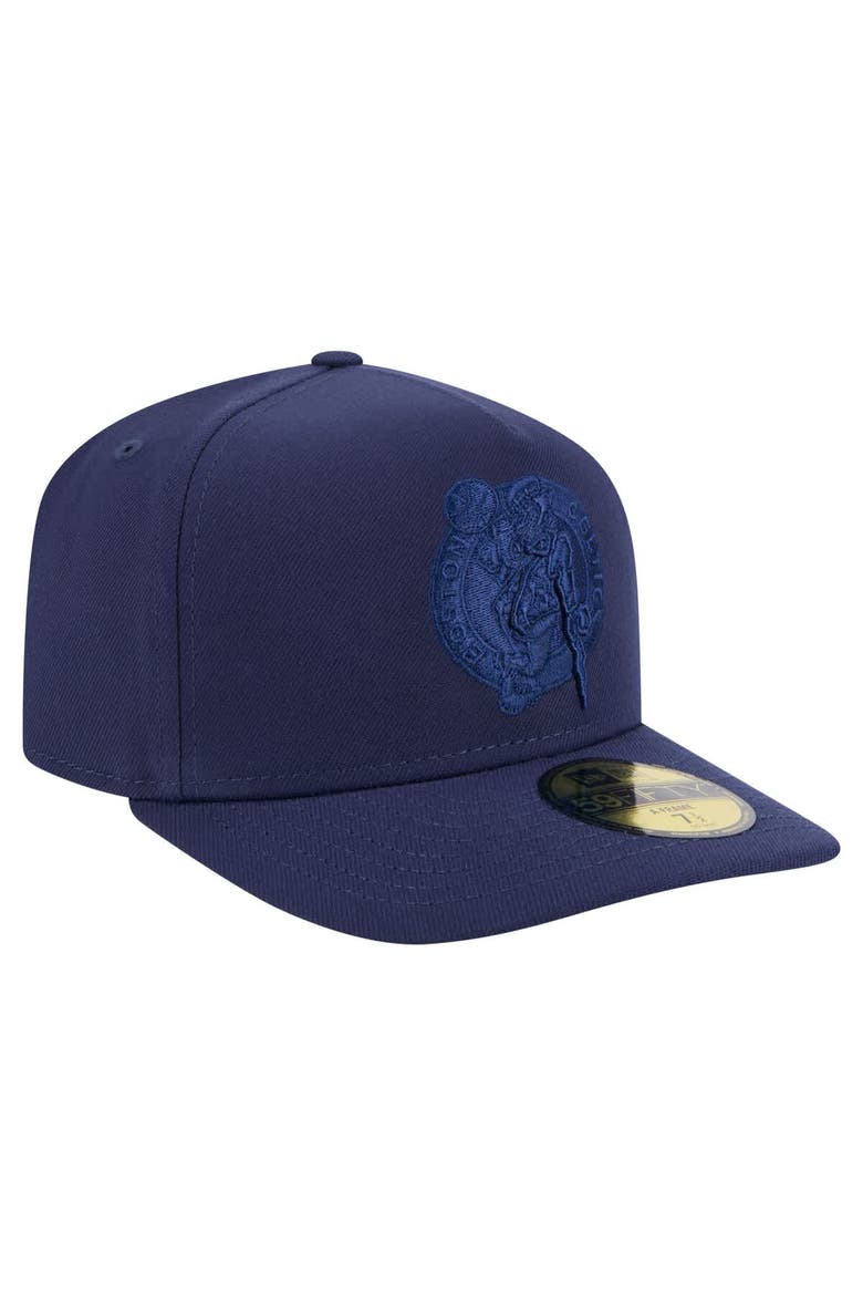 Men's New Era  Navy Boston Celtics Colorpack A-Frame Pinch Front 59FIFTY Fitted Hat, Alternate, color, Navy