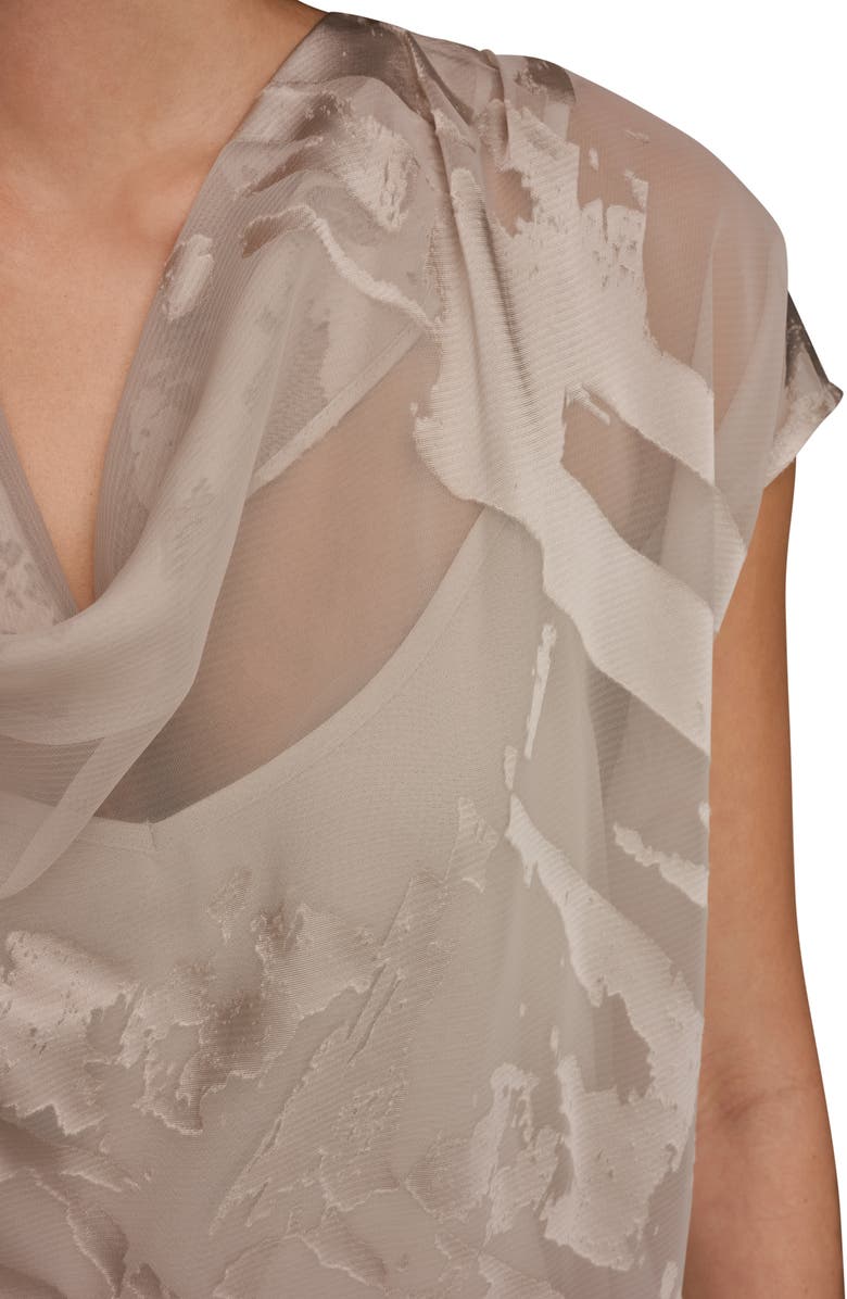 Donna Karan New York Mixed Media Cowl Neck, Alternate, color, Tuscan Grey