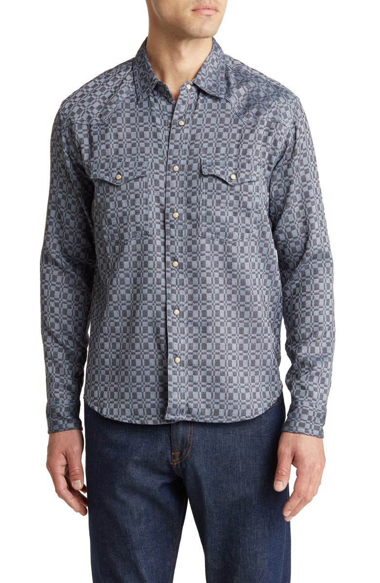 Corridor Overshot Check Western Button-Up Shirt, Main, color,
