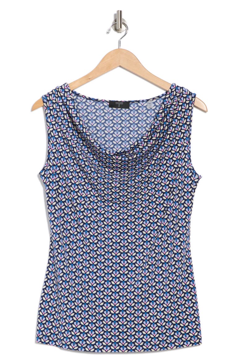 Cowl Neck Sleeveless Top, Alternate, color, FLORAL GEOMETRIC