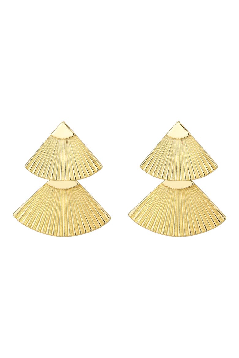 Honore Fan Drop Earrings, Alternate, color, GOLD