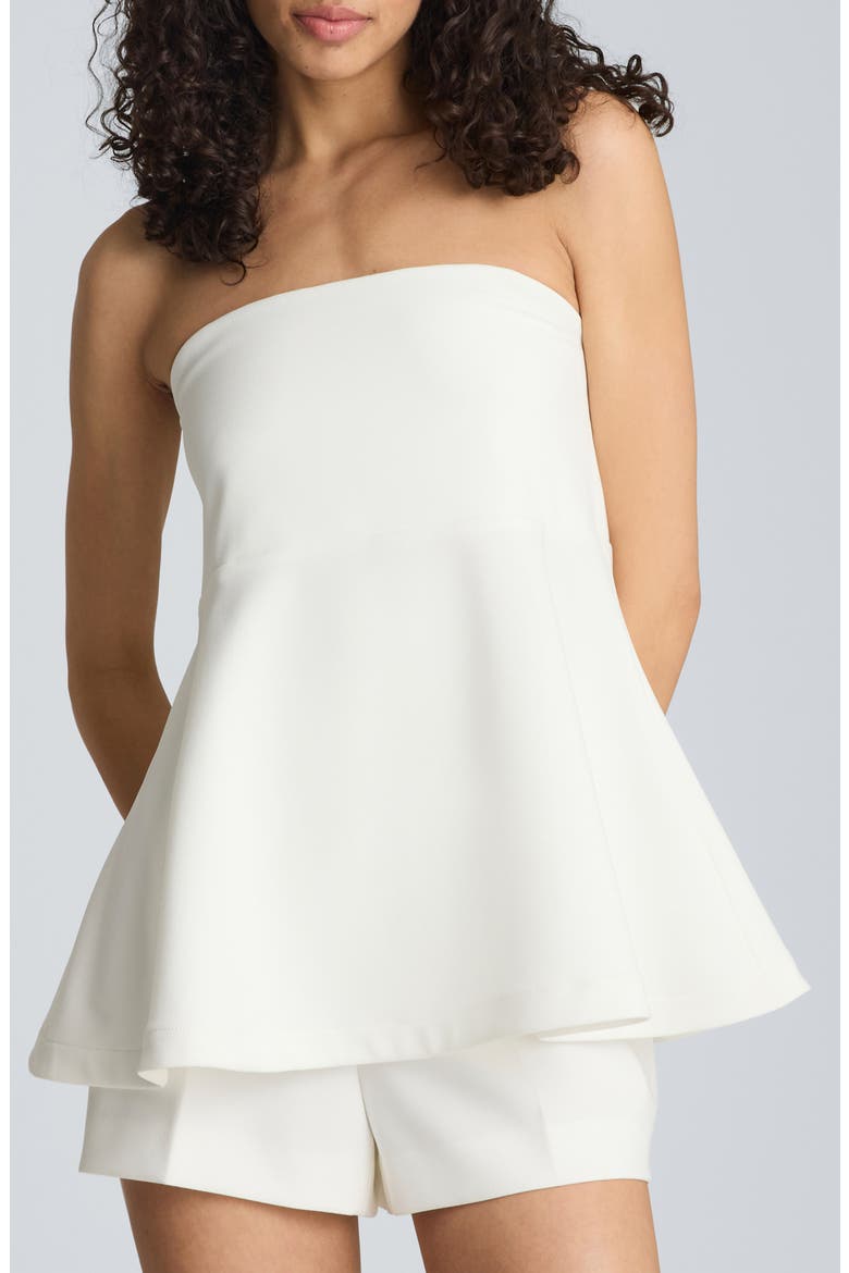 Strapless Peplum Top, Main, color, PURE WHITE