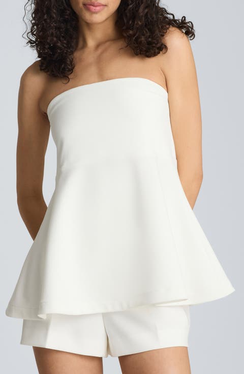 Strapless Peplum Top