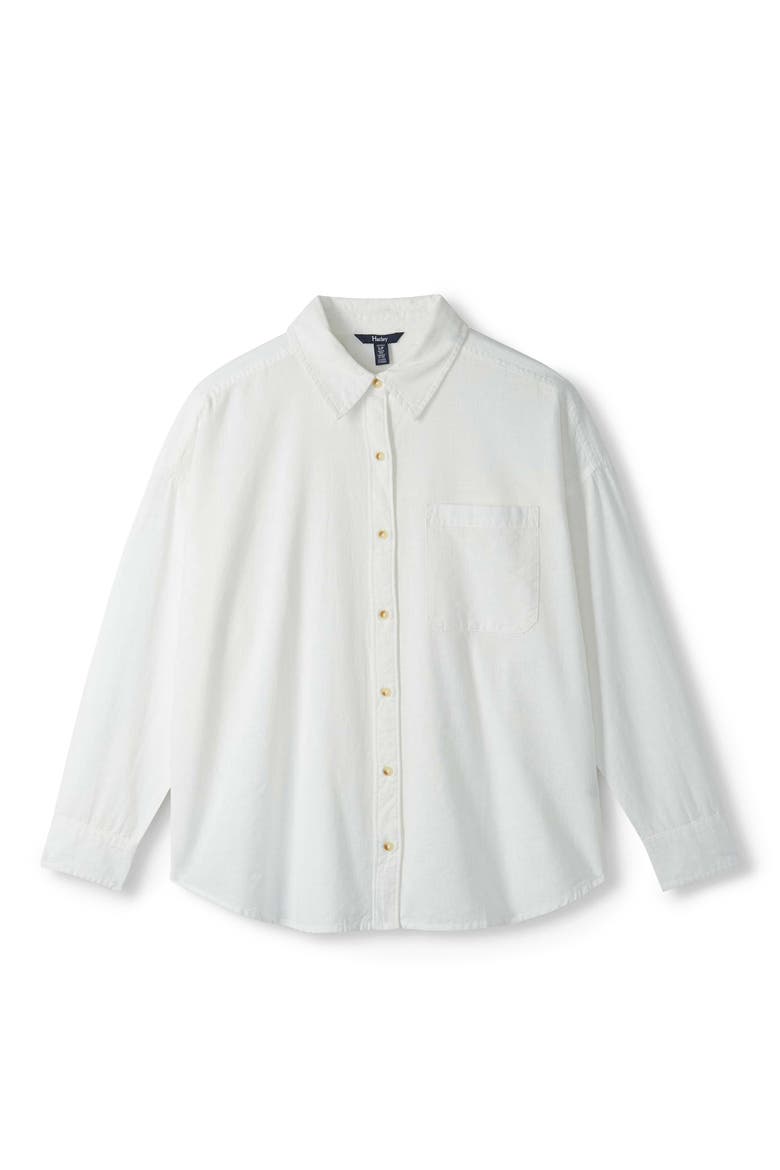 Semi Sheer Cotton Button-Up Top, Alternate, color, WHITE