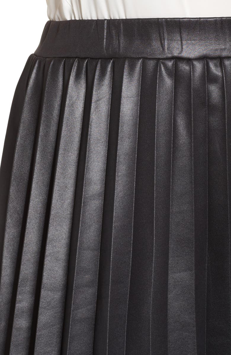 LOST INK Coated Jersey Pleated Skirt, Alternate, color, 