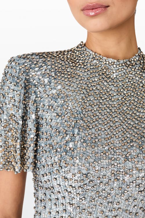 Jenny Packham Jourdain Sequin-embellished Gown In Silver