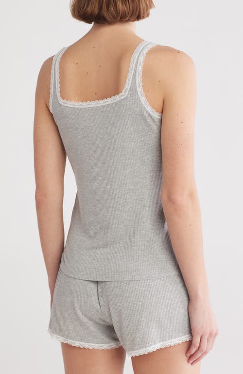Honeydew Revival Rib Short Pajamas In Heather Grey