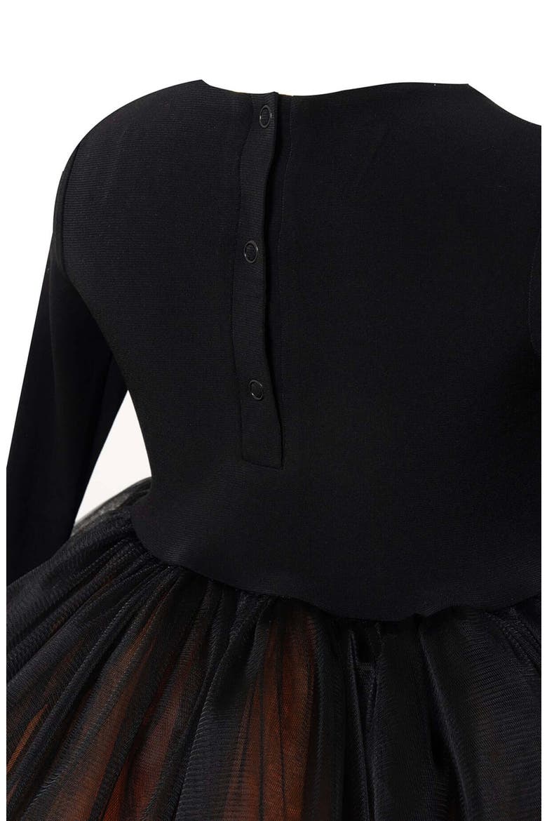 Witch Long Sleeve Fluffy Tutu Dress, Alternate, color, Dark Black