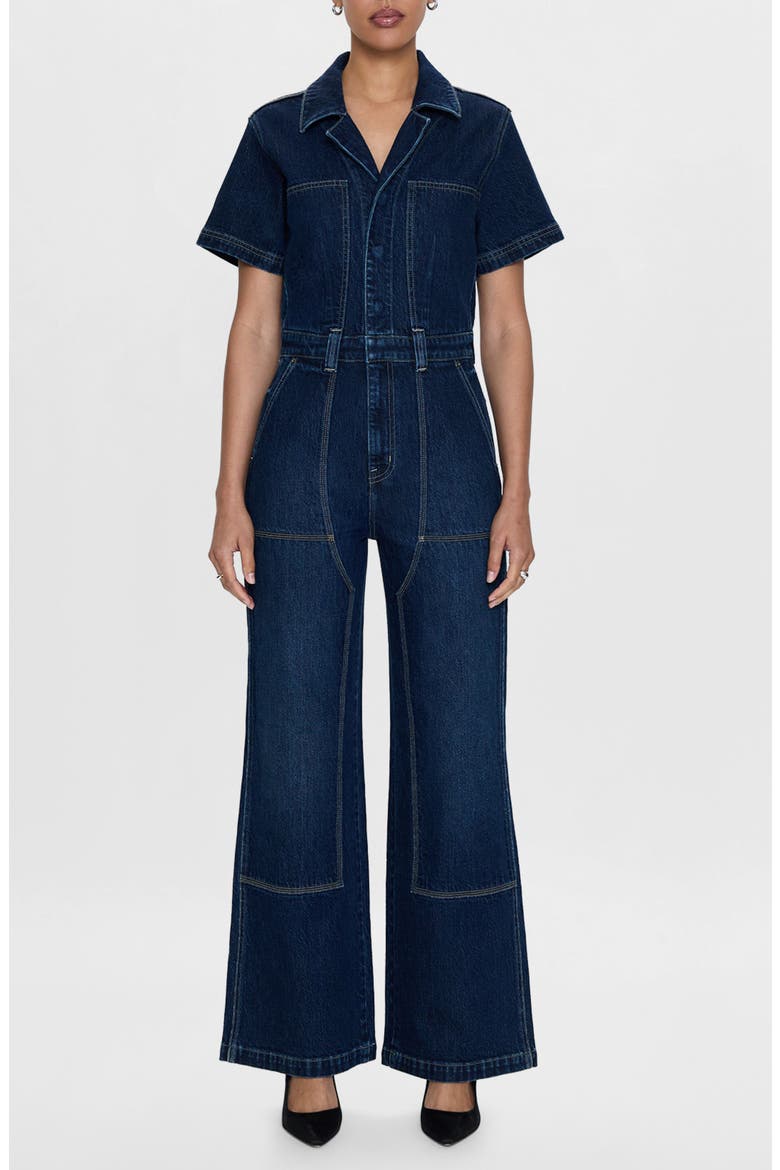 Jacob Wide Leg Denim Jumpsuit, Main, color, ALPINE