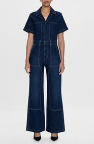 Pistola Jacob Wide Leg Denim Jumpsuit